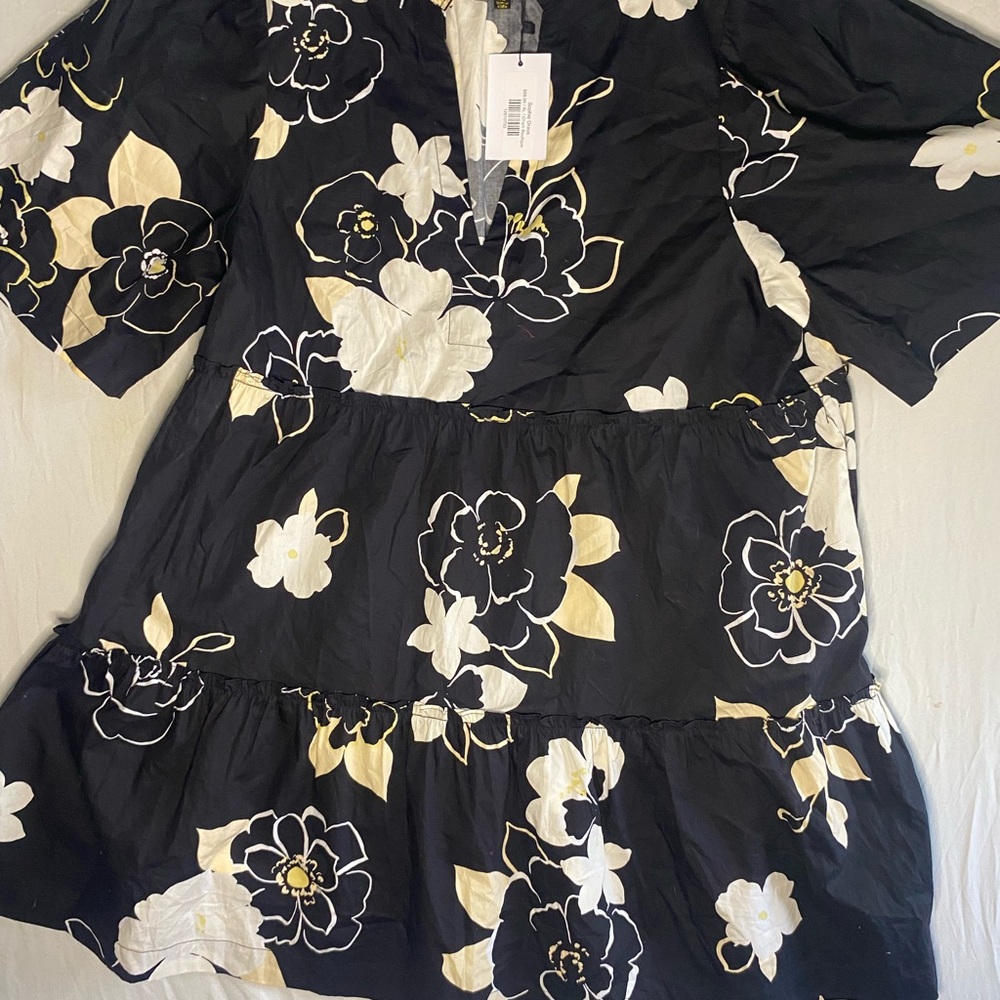 Sugarlips Black and Cream Floral Dress
